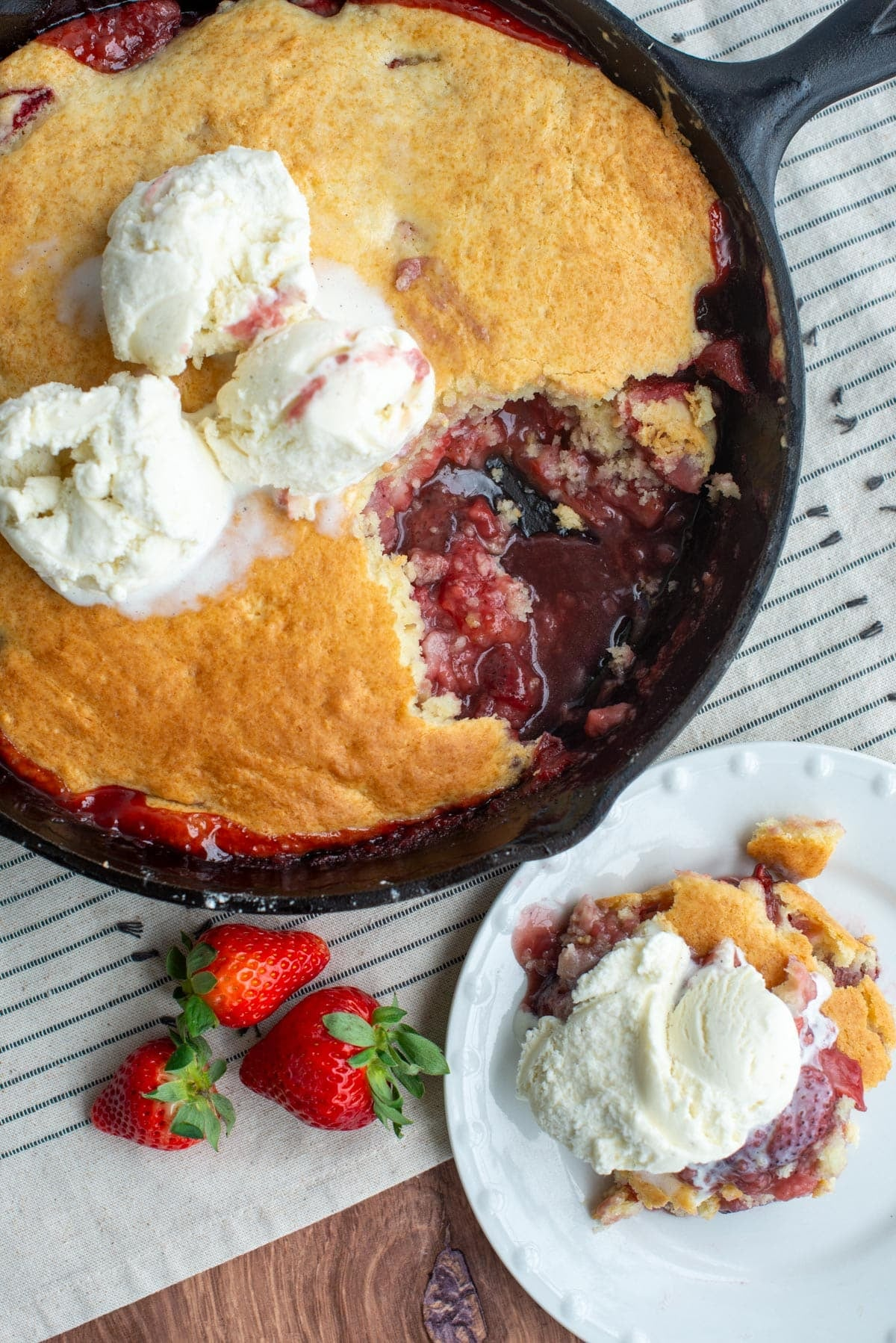Sourdough Strawberry Cobbler