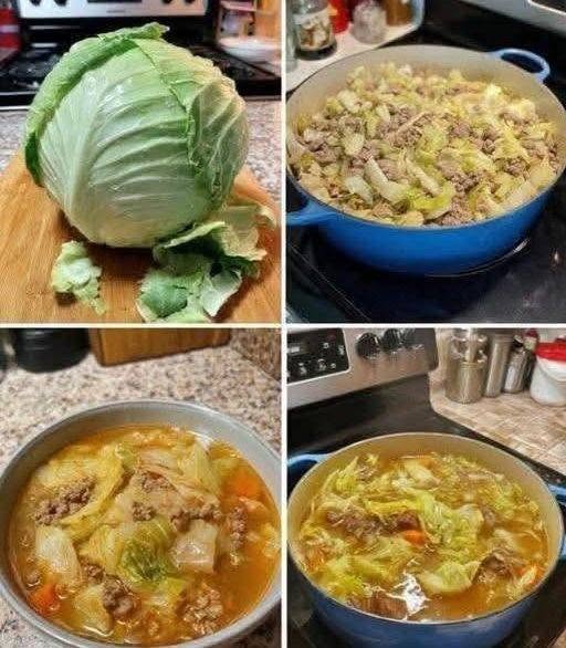 Cabbage and Ground Beef Soup